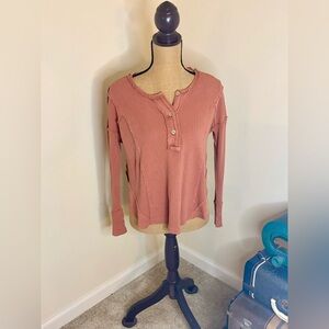 Free People We The Free Distressed Henley Top Size XS